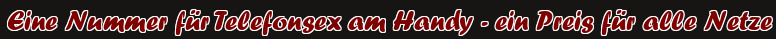 Eine Nummer für Telefonsex am Handy - ein Preis für alle Netze