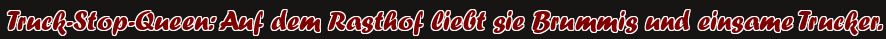 Truck-Stop-Queen: Auf dem Rasthof liebt sie Brummis und einsame Trucker.