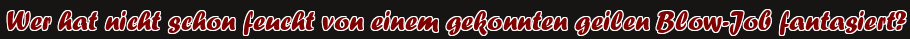 Wer hat nicht schon feucht von einem gekonnten geilen Blow-Job fantasiert?