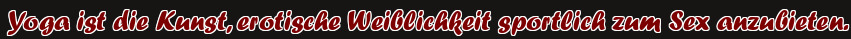 Yoga ist die Kunst, erotische Weiblichkeit sportlich zum Sex anzubieten.